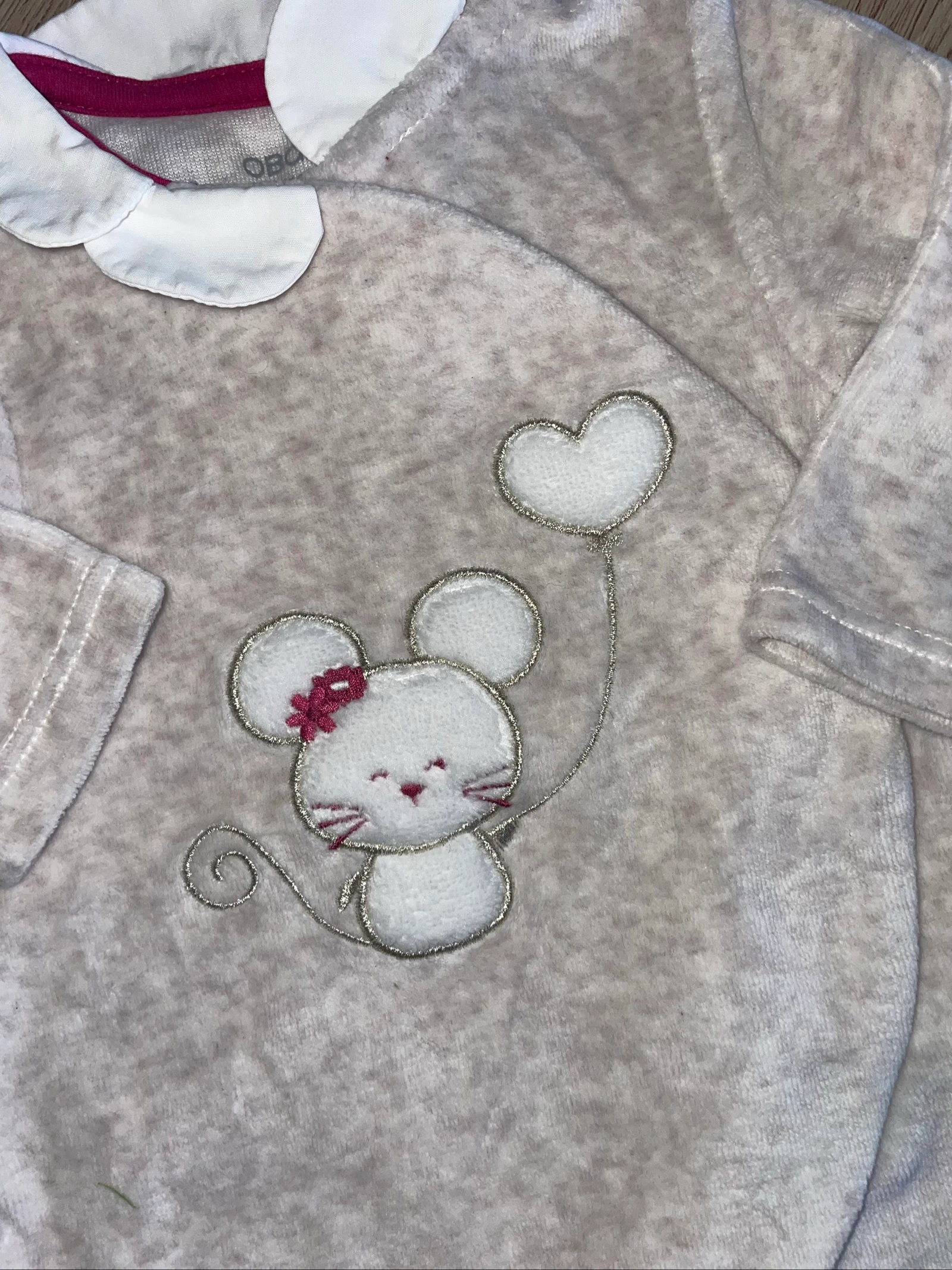 Pijama de veludo 1 mês 53 cm Obaibi novo – photo 2